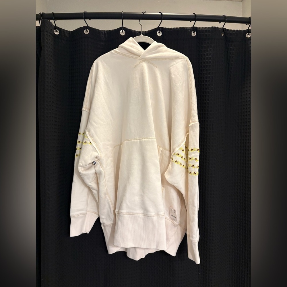 Free People At My Best Embroidered Hoodie Large Color: Ivory Combo NWT - Picture 3 of 6